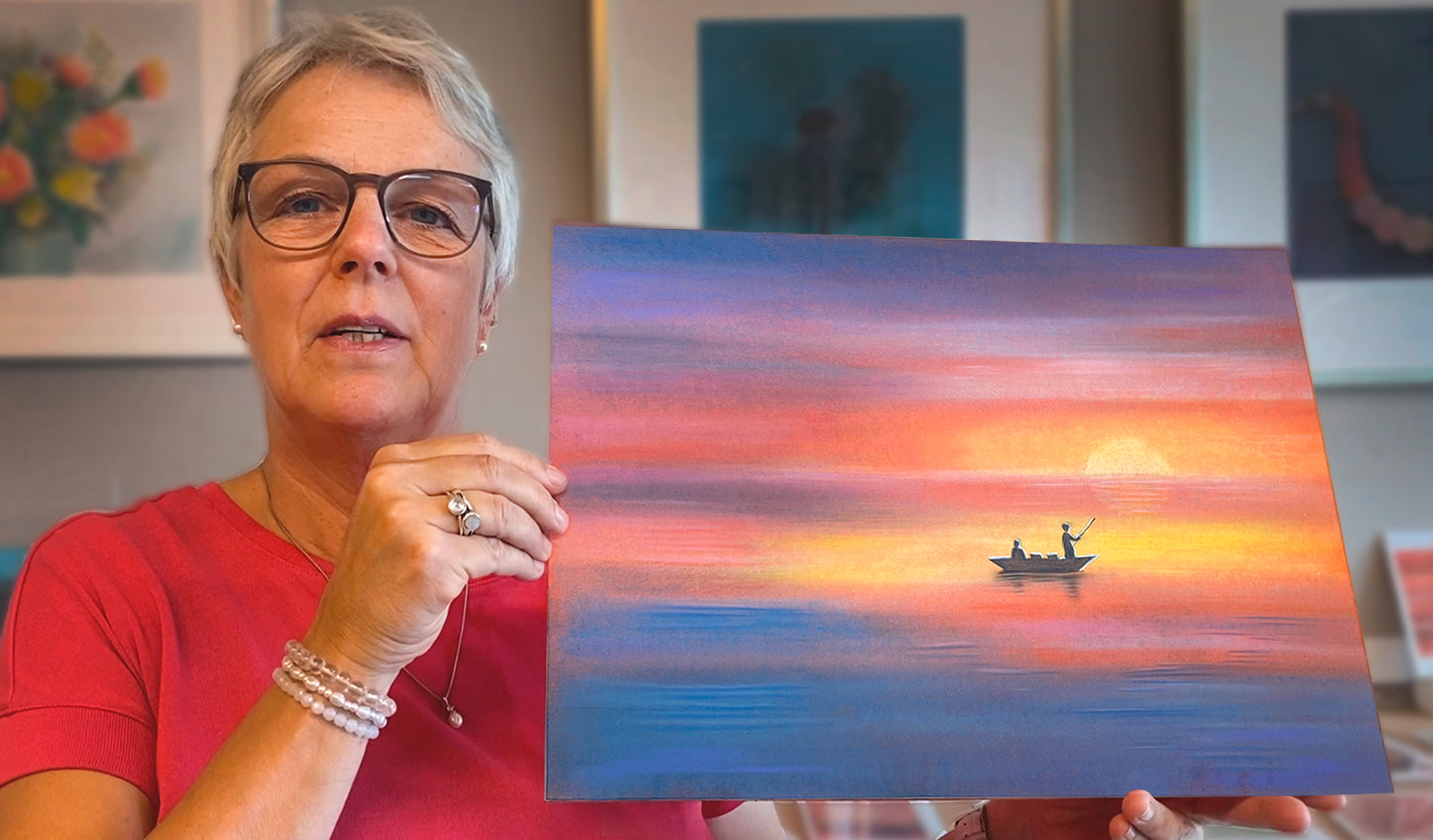 Pastell-Kurs SONNENUNTERGANG MIT BOOT